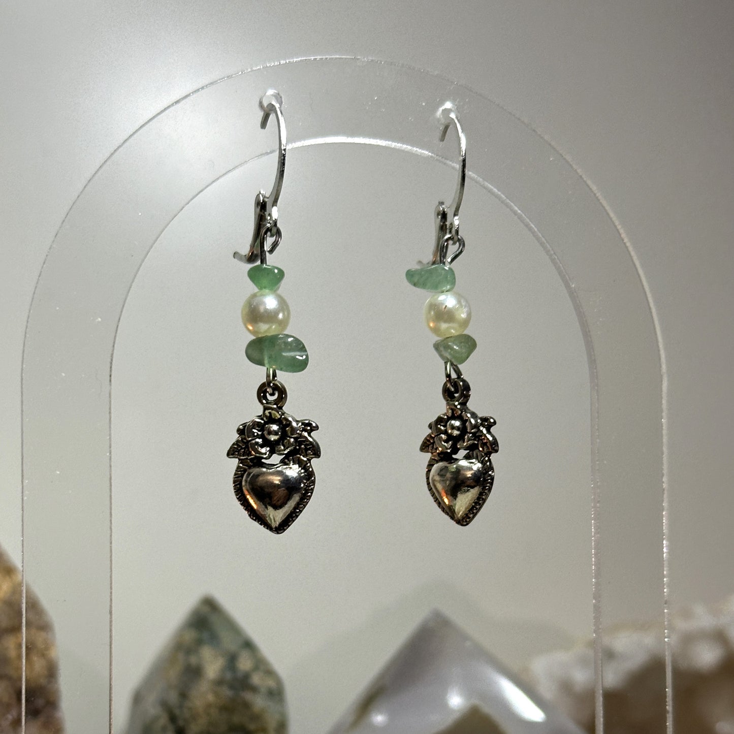 Sacred Heart Aventurine earrings